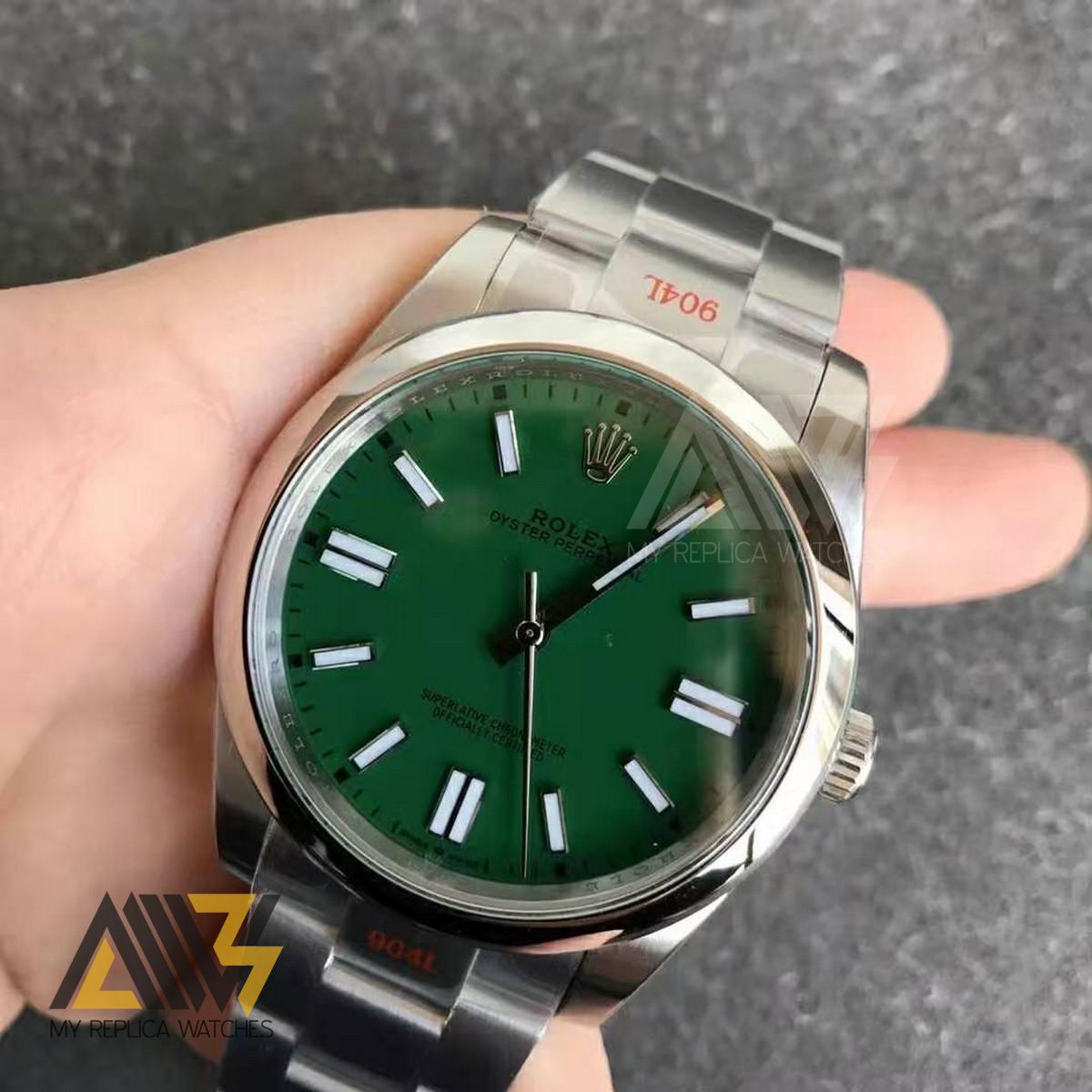 Oyster Perpetual 124300 41mm 904L Stainless Steel GSF 1:1 Best Edition Green Dial on Stainless Steel Bracelet A.2824